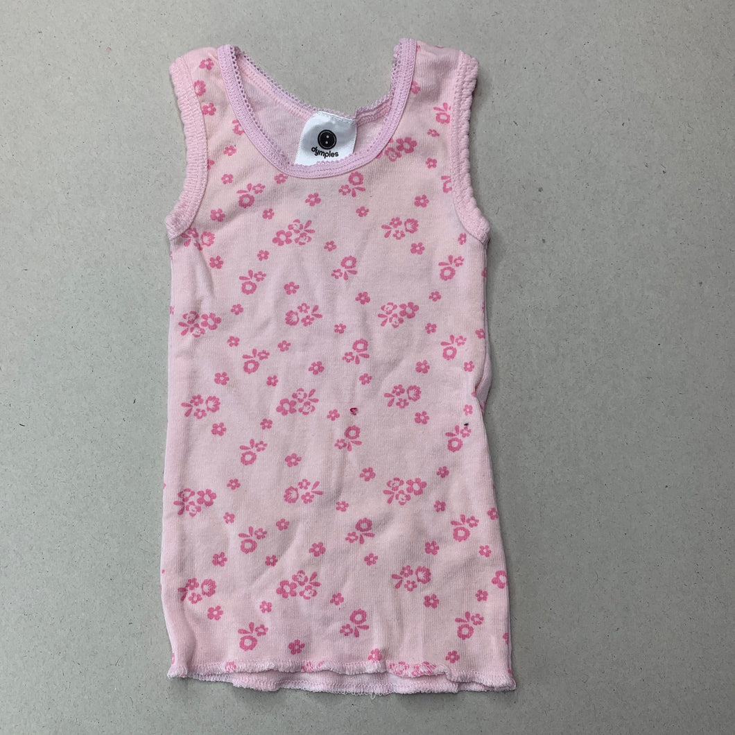 Girls Dymples, floral cotton singlet top, GUC, size 0000,  