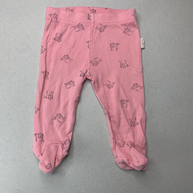 Girls Anko, soft organic cotton footed leggings / bottoms, FUC, size 000,  