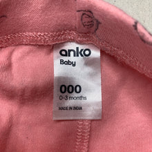 Load image into Gallery viewer, Girls Anko, soft organic cotton footed leggings / bottoms, FUC, size 000,  