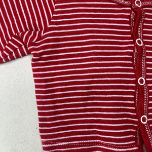 Girls Baby Patch, red & white stripe cotton top, GUC, size 000,  