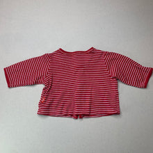 Load image into Gallery viewer, Girls Baby Patch, red &amp; white stripe cotton top, GUC, size 000,  