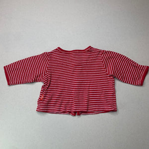 Girls Baby Patch, red & white stripe cotton top, GUC, size 000,  