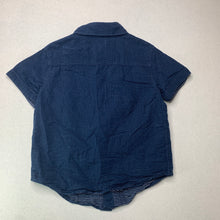 Load image into Gallery viewer, Boys Anko, navy cotton short sleeve shirt, GUC, size 2,  