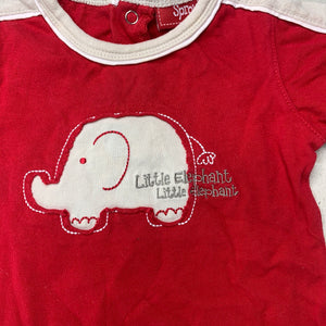 Boys Sprout, red cotton t-shirt / top, elephant, GUC, size 00,  
