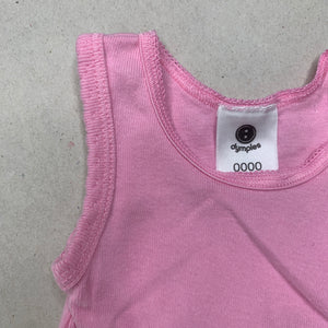 Girls Dymples, pink cotton singlet top, GUC, size 0000,  