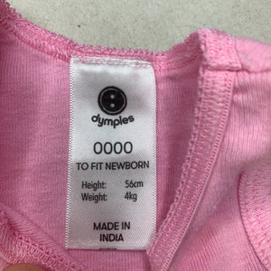 Girls Dymples, pink cotton singlet top, GUC, size 0000,  
