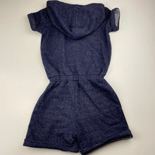 Load image into Gallery viewer, Girls H&amp;T, navy hooded casual playsuit, GUC, size 7,  