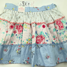 Load image into Gallery viewer, Girls Target, lined floral cotton skirt, adjustable, L: 26cm, NEW, size 2,  