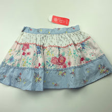Load image into Gallery viewer, Girls Target, lined floral cotton skirt, adjustable, L: 26cm, NEW, size 2,  