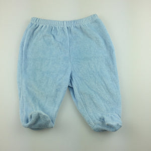 Boys Prenatal, blue velour footed pants / bottoms, GUC, size 000