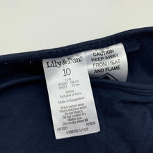 Load image into Gallery viewer, Girls Lily &amp; Dan, navy cotton long sleeve pyjama top, GUC, size 10,  