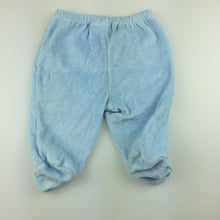 Load image into Gallery viewer, Boys Prenatal, blue velour footed pants / bottoms, GUC, size 000