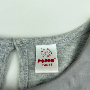 Girls PEPCO, grey marle long sleeve peplum top, FUC, size 12,  