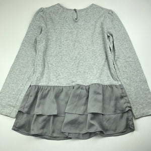 Girls PEPCO, grey marle long sleeve peplum top, FUC, size 12,  