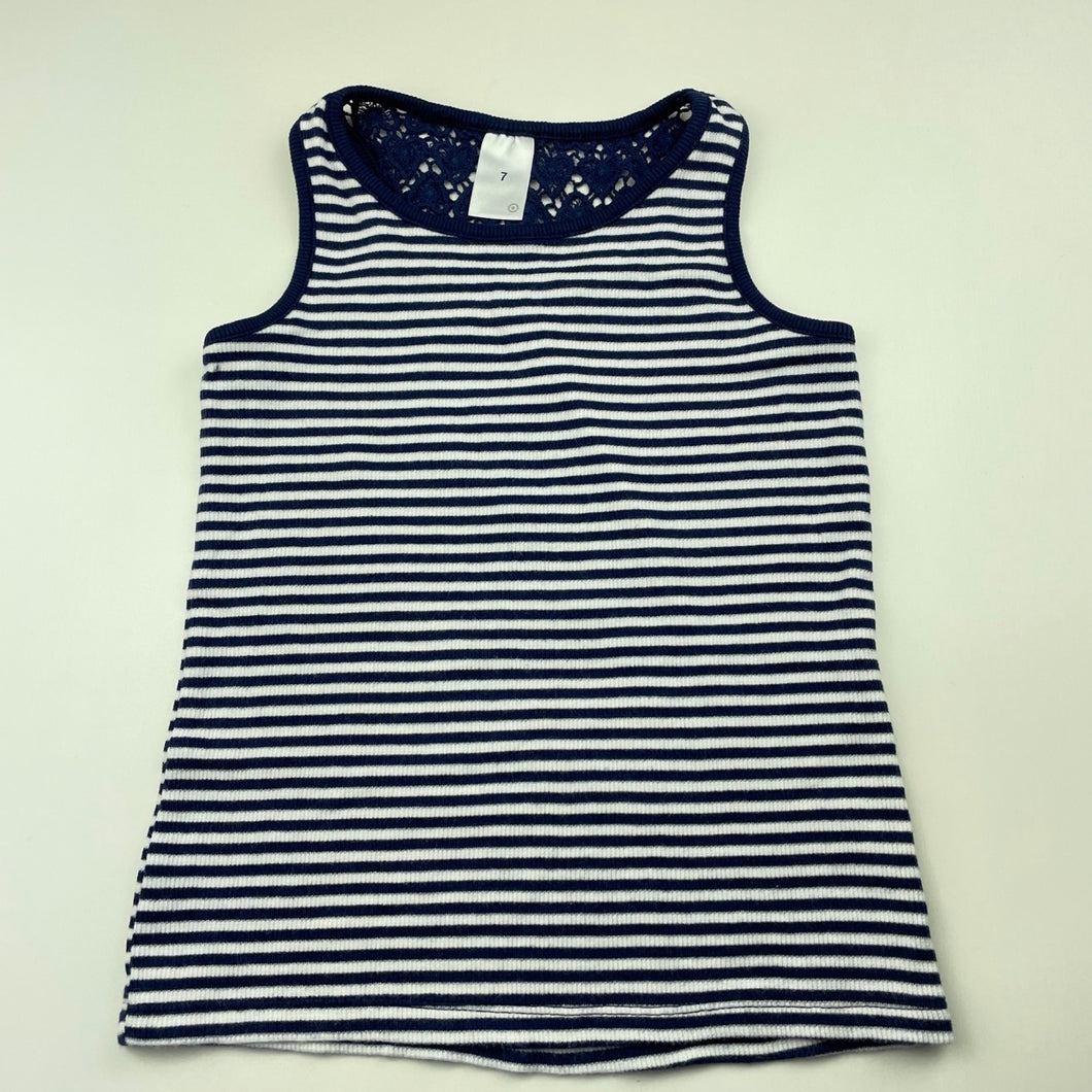Girls Target, navy stripe singlet / tank top, EUC, size 7,  