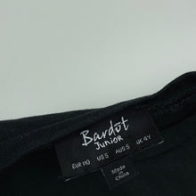 Load image into Gallery viewer, Girls Bardot Junior, black soft feel t-shirt / top, EUC, size 5,  