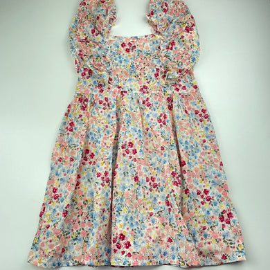 Girls Mango, lightweight floral cotton dress, GUC, size 5, L: 64cm