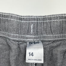 Load image into Gallery viewer, Boys Anko, grey cotton shorts, elasticated, EUC, size 14,  