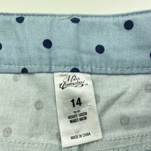 Load image into Gallery viewer, Girls Miss Understood, blue stretch cotton shorts, adjustable, GUC, size 14,  