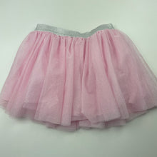 Load image into Gallery viewer, Girls Kids &amp; Co, cotton lined pink &amp; silver tulle party skirt, elasticated, FUC, size 7,  