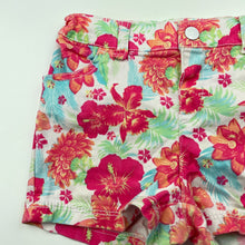 Load image into Gallery viewer, Girls H&amp;T, floral stretch cotton shorts, adjustable, FUC, size 6,  