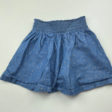 Load image into Gallery viewer, Girls Anko, chambray cotton skirt, elasticated, L: 28cm, GUC, size 6,  