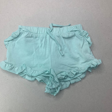 Girls Dymples, aqua cotton shorts, elasticated, EUC, size 000,  