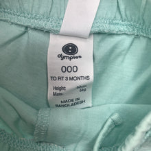 Load image into Gallery viewer, Girls Dymples, aqua cotton shorts, elasticated, EUC, size 000,  