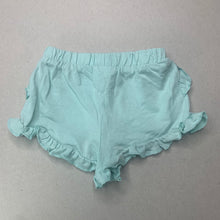 Load image into Gallery viewer, Girls Dymples, aqua cotton shorts, elasticated, EUC, size 000,  
