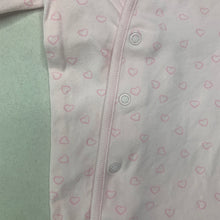 Load image into Gallery viewer, Girls Bilbi, pink stretchy romper, hearts, FUC, size 0000,  