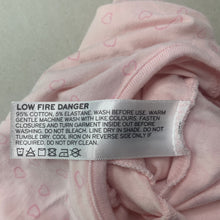 Load image into Gallery viewer, Girls Bilbi, pink stretchy romper, hearts, FUC, size 0000,  