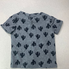 Load image into Gallery viewer, Boys Baby Berry, grey t-shirt / top, cacti, EUC, size 000,  