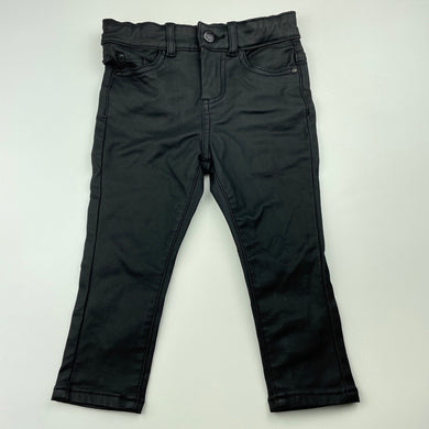 Girls 1964 Denim Co, coated black casual pants, adjustable, Inside leg: 28cm, EUC, size 2,  