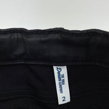 Load image into Gallery viewer, Girls 1964 Denim Co, coated black casual pants, adjustable, Inside leg: 28cm, EUC, size 2,  
