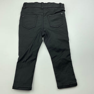 Girls 1964 Denim Co, coated black casual pants, adjustable, Inside leg: 28cm, EUC, size 2,  