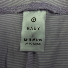 Load image into Gallery viewer, Girls Target, purple stripe stretchy leggings / bottoms, GUC, size 1,  