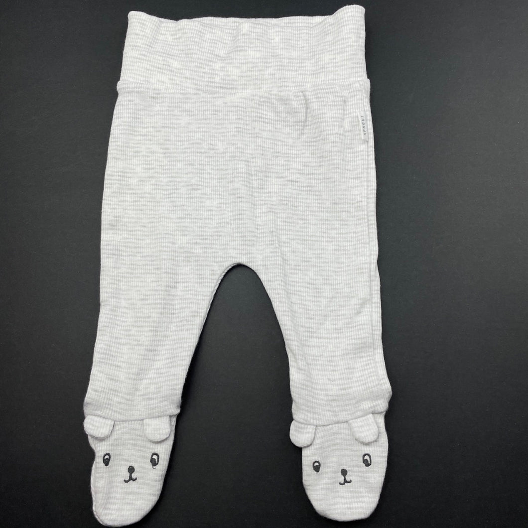 unisex Sprout, stretchy footed leggings / bottoms, EUC, size 0000,  