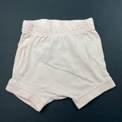 Girls Anko, pink cotton shorts, elasticated, FUC, size 000,  