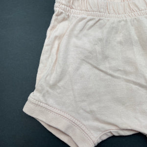 Girls Anko, pink cotton shorts, elasticated, FUC, size 000,  