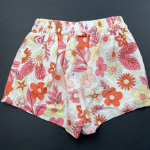 Load image into Gallery viewer, Girls Dymples, cotton lined linen blend floral shorts, elasticated, EUC, size 0,  