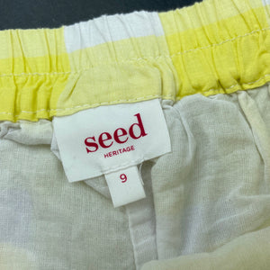 Girls Seed, lined lightweight cotton shorts, elasticated, GUC, size 9,  