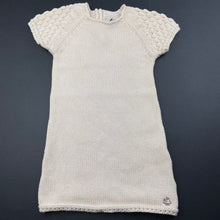 Load image into Gallery viewer, Girls Petit Bateau, knitted wool / cotton short sleeve dress, EUC, size 0, L: 41cm