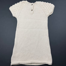 Load image into Gallery viewer, Girls Petit Bateau, knitted wool / cotton short sleeve dress, EUC, size 0, L: 41cm