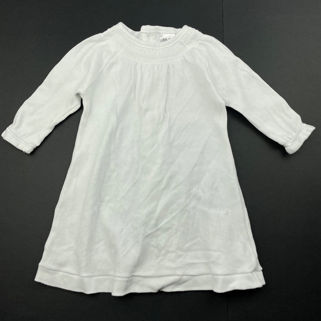 Girls Bonds, white soft cotton dress, FUC, size 000, L: 34cm