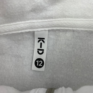 Girls KID, white fleece lined sweater / jumper, FUC, size 12,  