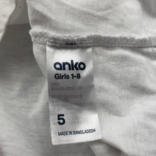 Load image into Gallery viewer, Girls Anko, white cotton singlet top, FUC, size 5,  