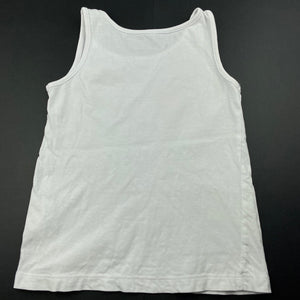 Girls Anko, white cotton singlet top, FUC, size 5,  