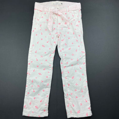Girls H&M, stretch cotton pants, adjustable, Inside leg: 39cm, EUC, size 3,  
