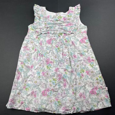 Girls Bebe by Minihaha, lined lightweight floral cotton dress, FUC, size 1, L: 43cm