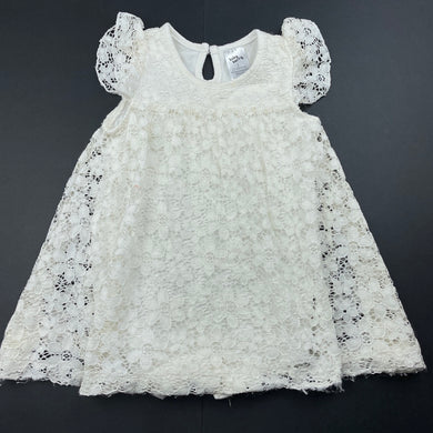 Girls Baby Berry, floral lace romper dress, red marks on front, FUC, size 1,  